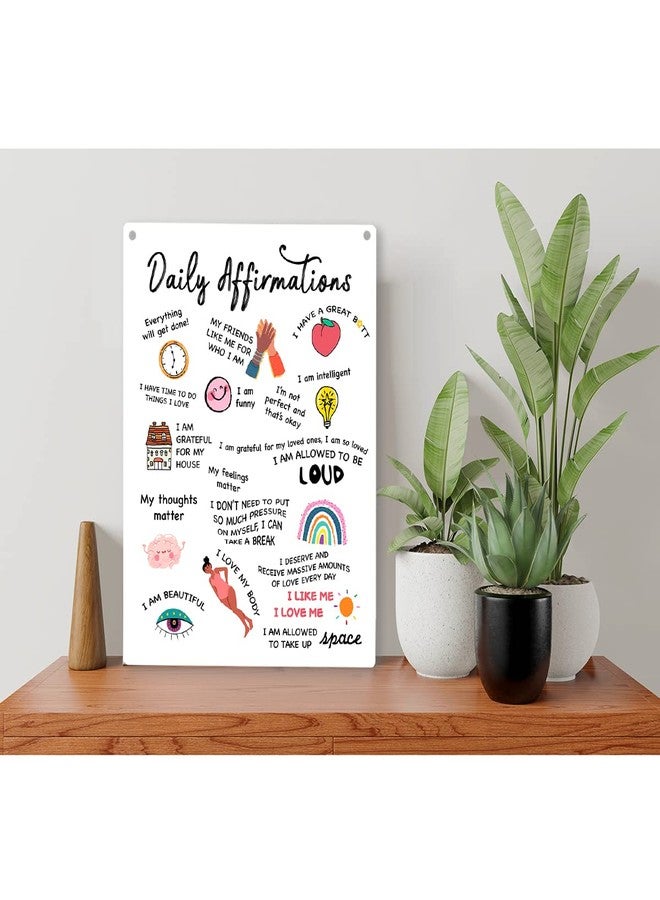 FREHVN Daily Affirmations Wood Sign Positive Wooden Signs Rustic Hanging Plaque Home Office Wall Art "8 x 10" Sign Wall Decor - Image 4